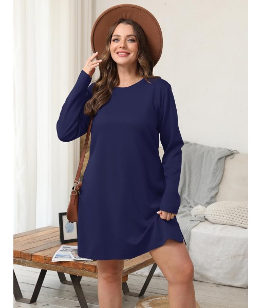 SAMPEEL Dresses for Women 2025 Casual Long Sleeve Cozy Tshirt Dress Fashion Fall Outfits