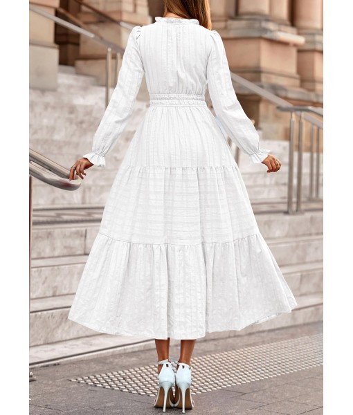 PRETTYGARDEN Women's 2025 Fall Wedding Guest Dresses Long Sleeve V Neck Flowy Elegant Holiday Party Maxi Dress with Pockets