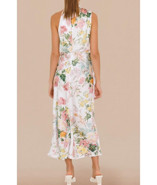 PRETTYGARDEN Women's 2025 Summer Satin Dress Elegant Sleeveless Mock Neck Cocktail Party Maxi Dresses
