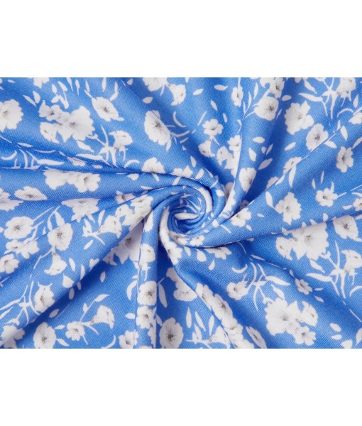 FENSACE Womens Sundress Summer Floral Short Sleeve Wrap V Neck A-Line Midi Dress