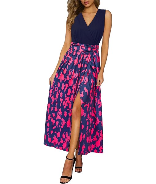 Newshows Women Summer 2025 Maxi Dress Vacation Floral Spaghetti Strap Spring Casual Boho Split Beach Long Flowy Sundress