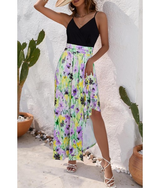 Newshows Women Summer 2025 Maxi Dress Vacation Floral Spaghetti Strap Spring Casual Boho Split Beach Long Flowy Sundress