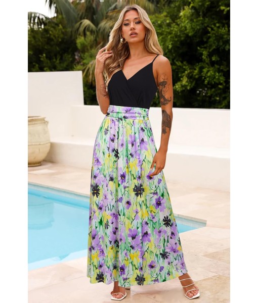 Newshows Women Summer 2025 Maxi Dress Vacation Floral Spaghetti Strap Spring Casual Boho Split Beach Long Flowy Sundress