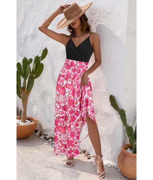 Newshows Women Summer 2025 Maxi Dress Vacation Floral Spaghetti Strap Spring Casual Boho Split Beach Long Flowy Sundress