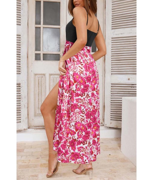 Newshows Women Summer 2025 Maxi Dress Vacation Floral Spaghetti Strap Spring Casual Boho Split Beach Long Flowy Sundress