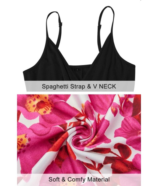 Newshows Women Summer 2025 Maxi Dress Vacation Floral Spaghetti Strap Spring Casual Boho Split Beach Long Flowy Sundress