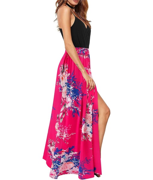 Newshows Women Summer 2025 Maxi Dress Vacation Floral Spaghetti Strap Spring Casual Boho Split Beach Long Flowy Sundress