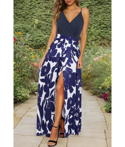 Newshows Women Summer 2025 Maxi Dress Vacation Floral Spaghetti Strap Spring Casual Boho Split Beach Long Flowy Sundress
