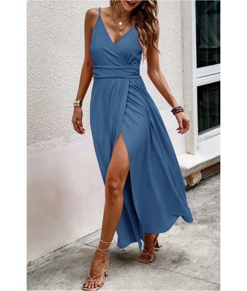 Newshows Women Summer 2025 Maxi Dress Vacation Floral Spaghetti Strap Spring Casual Boho Split Beach Long Flowy Sundress