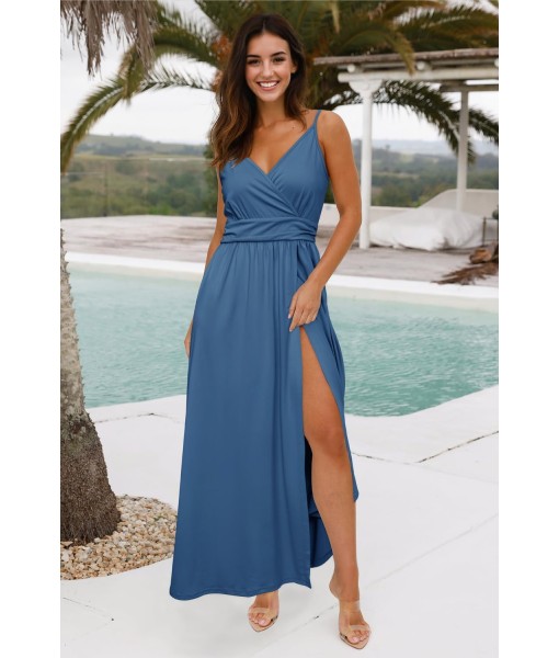 Newshows Women Summer 2025 Maxi Dress Vacation Floral Spaghetti Strap Spring Casual Boho Split Beach Long Flowy Sundress