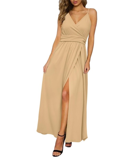 Newshows Women Summer 2025 Maxi Dress Vacation Floral Spaghetti Strap Spring Casual Boho Split Beach Long Flowy Sundress
