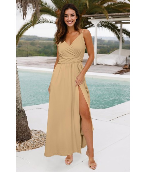 Newshows Women Summer 2025 Maxi Dress Vacation Floral Spaghetti Strap Spring Casual Boho Split Beach Long Flowy Sundress