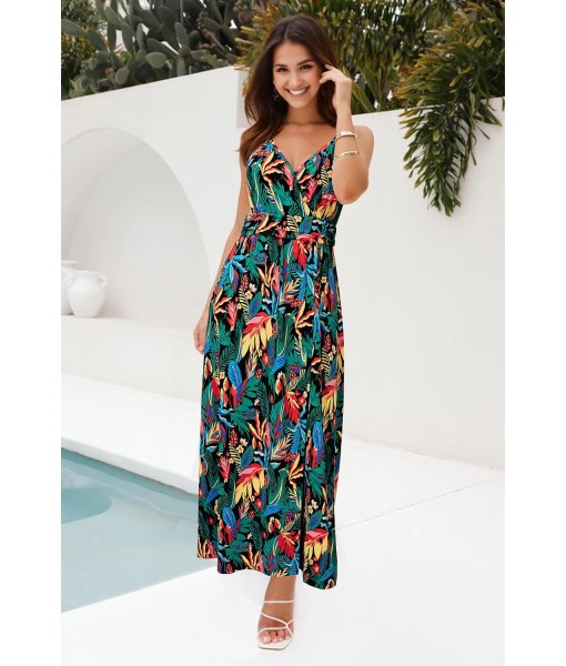 Newshows Women Summer 2025 Maxi Dress Vacation Floral Spaghetti Strap Spring Casual Boho Split Beach Long Flowy Sundress