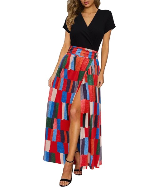 Newshows Women Summer 2025 Maxi Dress Vacation Floral Spaghetti Strap Spring Casual Boho Split Beach Long Flowy Sundress
