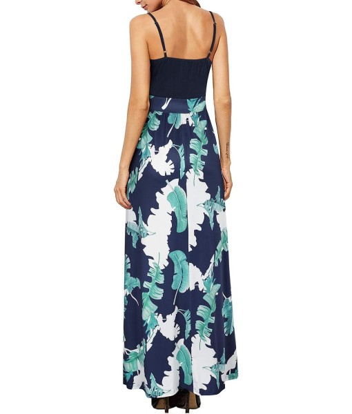Newshows Women Summer 2025 Maxi Dress Vacation Floral Spaghetti Strap Spring Casual Boho Split Beach Long Flowy Sundress