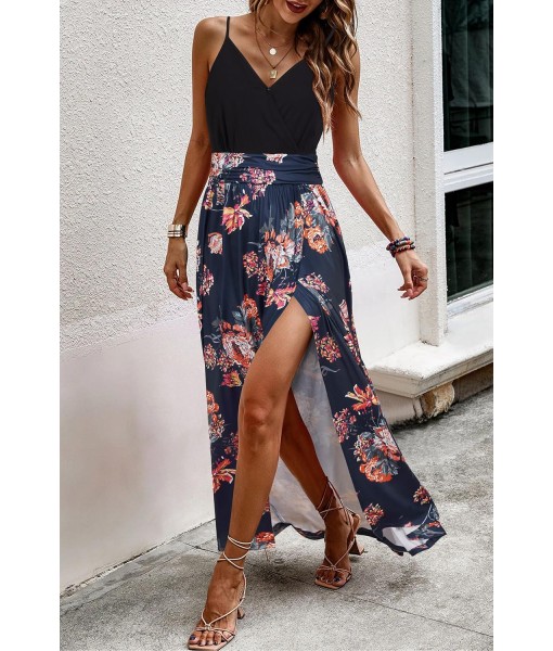 Newshows Women Summer 2025 Maxi Dress Vacation Floral Spaghetti Strap Spring Casual Boho Split Beach Long Flowy Sundress