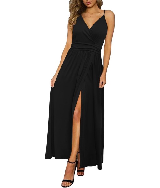 Newshows Women Summer 2025 Maxi Dress Vacation Floral Spaghetti Strap Spring Casual Boho Split Beach Long Flowy Sundress