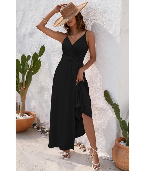 Newshows Women Summer 2025 Maxi Dress Vacation Floral Spaghetti Strap Spring Casual Boho Split Beach Long Flowy Sundress