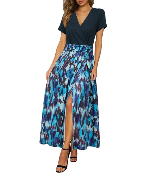 Newshows Women Summer 2025 Maxi Dress Vacation Floral Spaghetti Strap Spring Casual Boho Split Beach Long Flowy Sundress