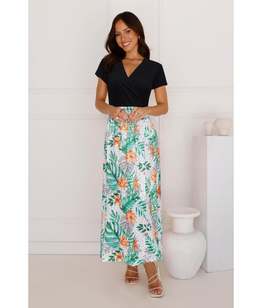 Newshows Women Summer 2025 Maxi Dress Vacation Floral Spaghetti Strap Spring Casual Boho Split Beach Long Flowy Sundress