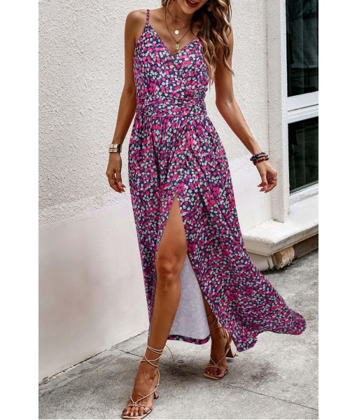 Newshows Women Summer 2025 Maxi Dress Vacation Floral Spaghetti Strap Spring Casual Boho Split Beach Long Flowy Sundress