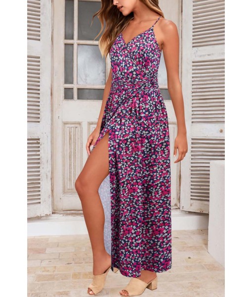 Newshows Women Summer 2025 Maxi Dress Vacation Floral Spaghetti Strap Spring Casual Boho Split Beach Long Flowy Sundress