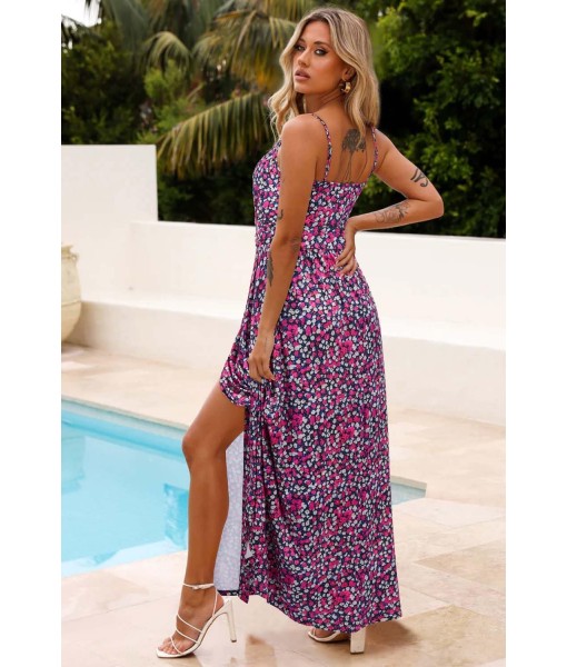 Newshows Women Summer 2025 Maxi Dress Vacation Floral Spaghetti Strap Spring Casual Boho Split Beach Long Flowy Sundress