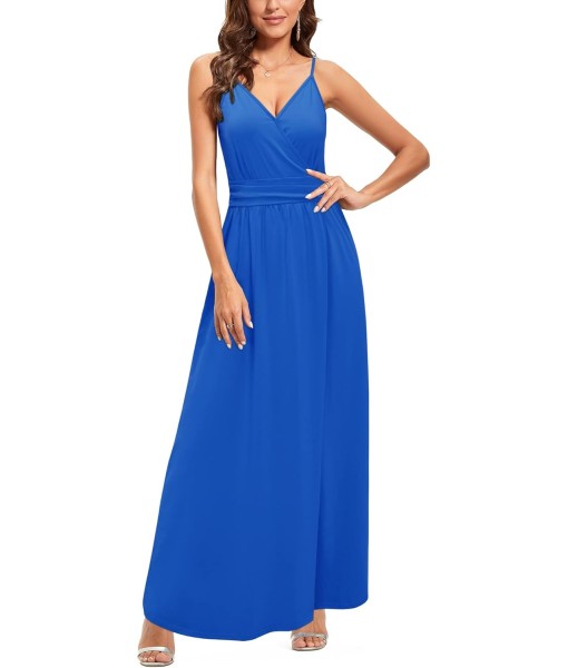Newshows Women Summer 2025 Maxi Dress Vacation Floral Spaghetti Strap Spring Casual Boho Split Beach Long Flowy Sundress