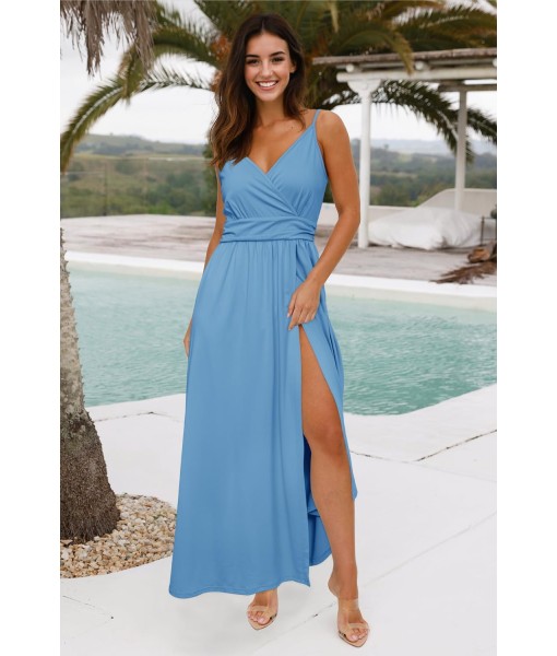 Newshows Women Summer 2025 Maxi Dress Vacation Floral Spaghetti Strap Spring Casual Boho Split Beach Long Flowy Sundress