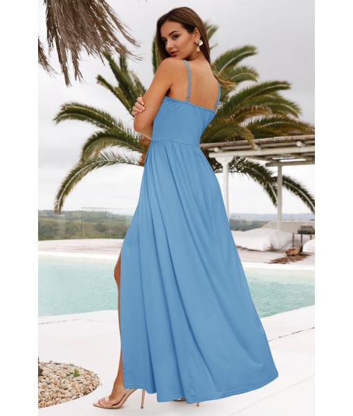 Newshows Women Summer 2025 Maxi Dress Vacation Floral Spaghetti Strap Spring Casual Boho Split Beach Long Flowy Sundress