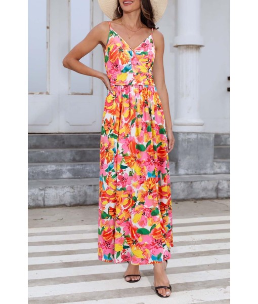 Newshows Women Summer 2025 Maxi Dress Vacation Floral Spaghetti Strap Spring Casual Boho Split Beach Long Flowy Sundress