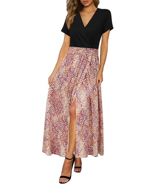 Newshows Women Summer 2025 Maxi Dress Vacation Floral Spaghetti Strap Spring Casual Boho Split Beach Long Flowy Sundress