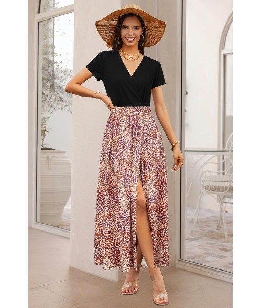 Newshows Women Summer 2025 Maxi Dress Vacation Floral Spaghetti Strap Spring Casual Boho Split Beach Long Flowy Sundress