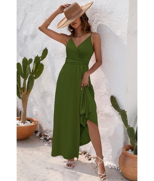 Newshows Women Summer 2025 Maxi Dress Vacation Floral Spaghetti Strap Spring Casual Boho Split Beach Long Flowy Sundress
