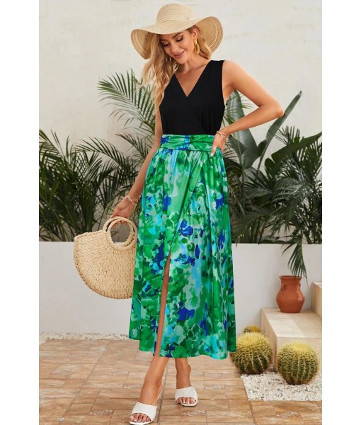 Newshows Women Summer 2025 Maxi Dress Vacation Floral Spaghetti Strap Spring Casual Boho Split Beach Long Flowy Sundress