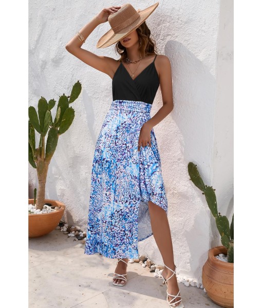 Newshows Women Summer 2025 Maxi Dress Vacation Floral Spaghetti Strap Spring Casual Boho Split Beach Long Flowy Sundress