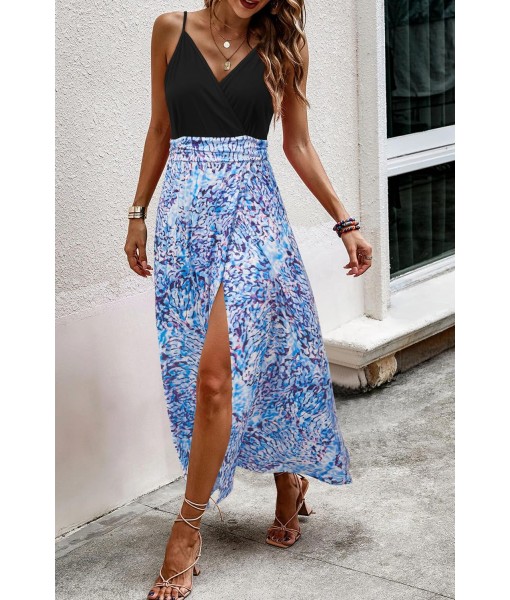 Newshows Women Summer 2025 Maxi Dress Vacation Floral Spaghetti Strap Spring Casual Boho Split Beach Long Flowy Sundress