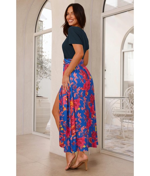 Newshows Women Summer 2025 Maxi Dress Vacation Floral Spaghetti Strap Spring Casual Boho Split Beach Long Flowy Sundress