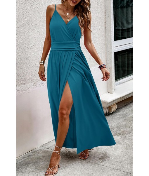 Newshows Women Summer 2025 Maxi Dress Vacation Floral Spaghetti Strap Spring Casual Boho Split Beach Long Flowy Sundress
