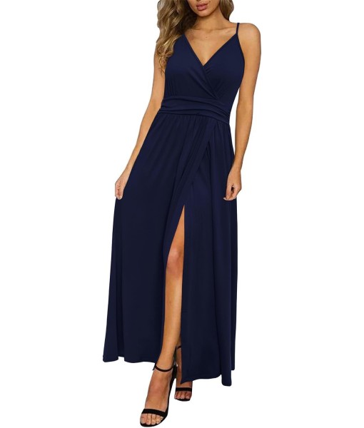 Newshows Women Summer 2025 Maxi Dress Vacation Floral Spaghetti Strap Spring Casual Boho Split Beach Long Flowy Sundress