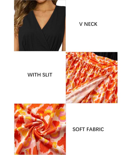 Newshows Women Summer 2025 Maxi Dress Vacation Floral Spaghetti Strap Spring Casual Boho Split Beach Long Flowy Sundress