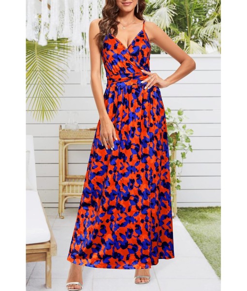Newshows Women Summer 2025 Maxi Dress Vacation Floral Spaghetti Strap Spring Casual Boho Split Beach Long Flowy Sundress