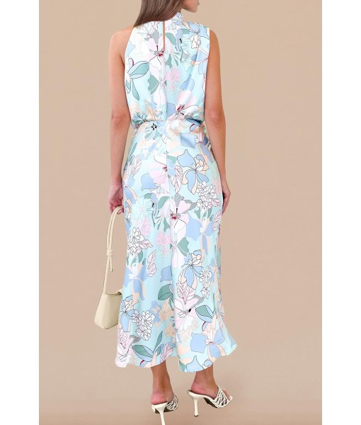 PRETTYGARDEN Women's 2025 Summer Satin Dress Elegant Sleeveless Mock Neck Cocktail Party Maxi Dresses