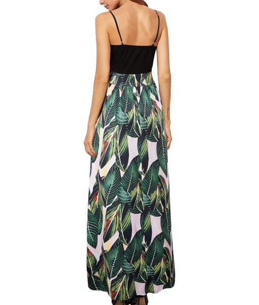 Newshows Women Summer 2025 Maxi Dress Vacation Floral Spaghetti Strap Spring Casual Boho Split Beach Long Flowy Sundress