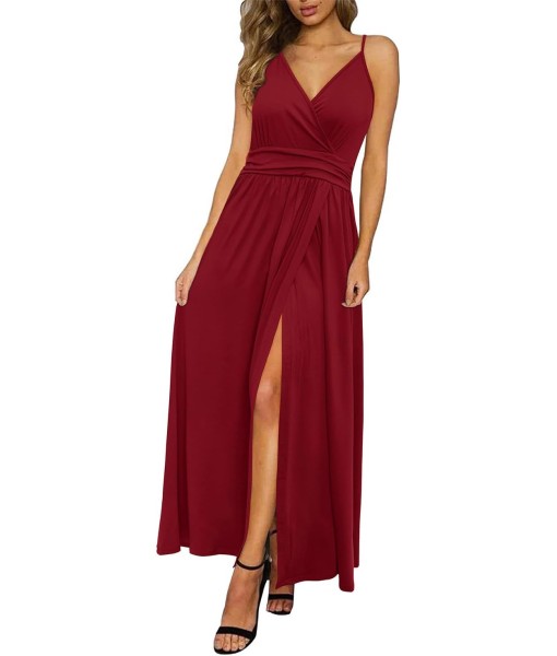 Newshows Women Summer 2025 Maxi Dress Vacation Floral Spaghetti Strap Spring Casual Boho Split Beach Long Flowy Sundress