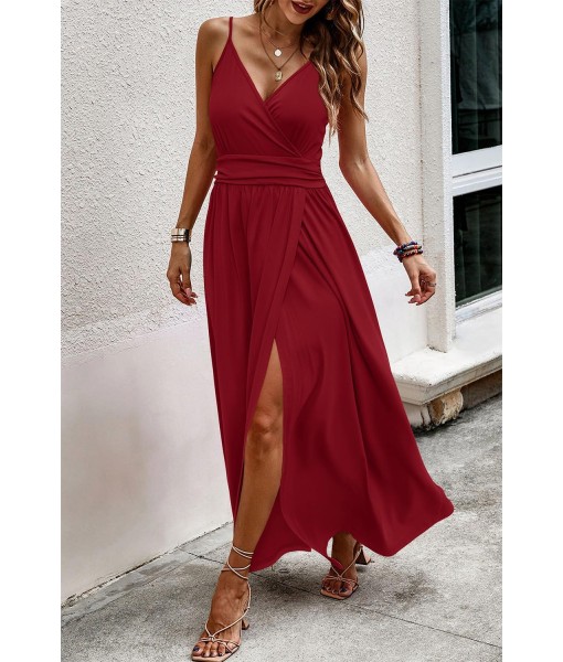 Newshows Women Summer 2025 Maxi Dress Vacation Floral Spaghetti Strap Spring Casual Boho Split Beach Long Flowy Sundress