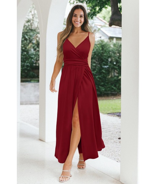 Newshows Women Summer 2025 Maxi Dress Vacation Floral Spaghetti Strap Spring Casual Boho Split Beach Long Flowy Sundress