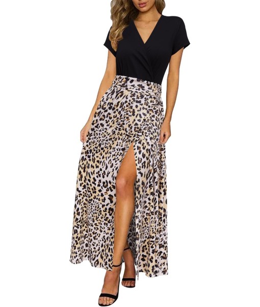 Newshows Women Summer 2025 Maxi Dress Vacation Floral Spaghetti Strap Spring Casual Boho Split Beach Long Flowy Sundress