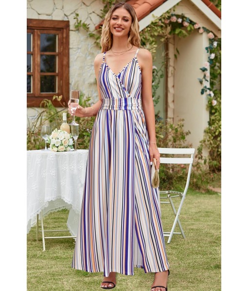 Newshows Women Summer 2025 Maxi Dress Vacation Floral Spaghetti Strap Spring Casual Boho Split Beach Long Flowy Sundress