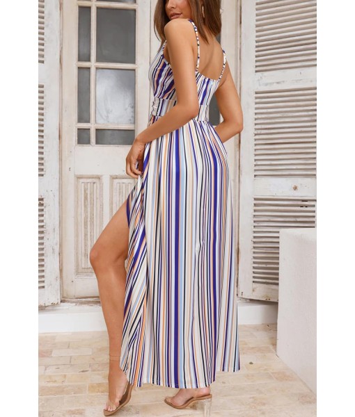 Newshows Women Summer 2025 Maxi Dress Vacation Floral Spaghetti Strap Spring Casual Boho Split Beach Long Flowy Sundress